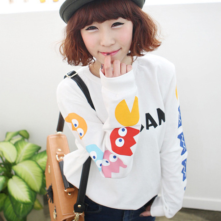 韩版卡通贴布套头...