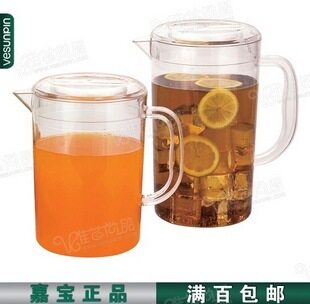 嘉宝PC大水壶塑料 仿玻璃耐热凉水壶带盖 冷水壶透明饮料壶2.2L