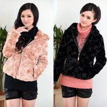 淘宝网2012冬季女装毛毛皮草短款外套 宽松大码气质小外套棉衣