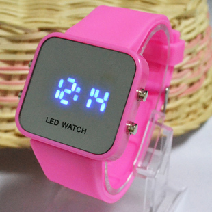  韩版正品led时尚手表 男女学生儿童电子表 镜子表 化妆镜果冻表