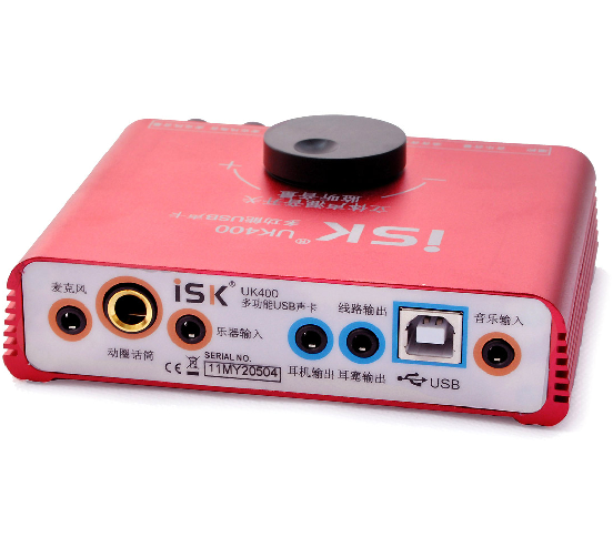 ISK UK-400 USB外置声卡唱歌录音听歌 包教调