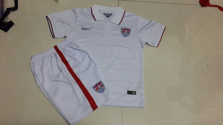 2014世界杯美国队儿童足球服 美国队童装球衣