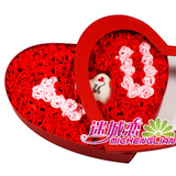 女朋友情人节礼物 玫瑰香皂花 仿真玫瑰花香皂礼盒100朵 彩灯款