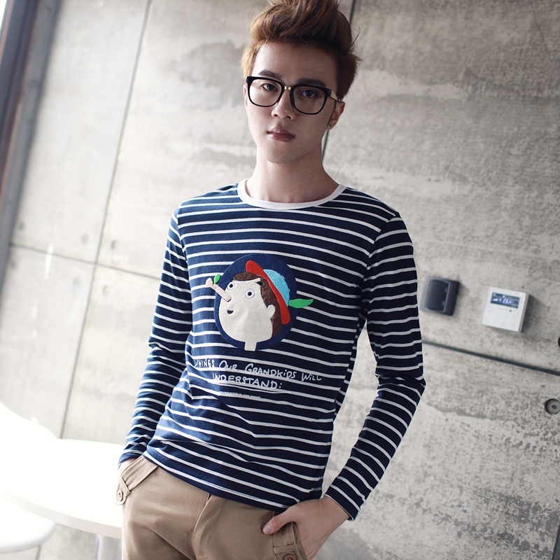 条纹海魂衫日韩版...