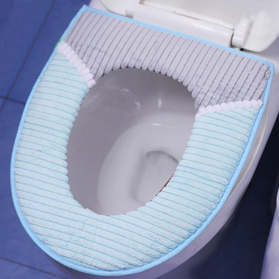 包邮 灯芯绒马桶垫加厚PU皮防水底马桶套 毛绒面保暖坐便套垫