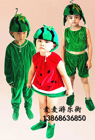 儿童动物表演服装 幼儿园小孩子水果跳舞衣服