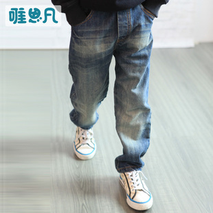  唯思凡童装男童春装新款裤子儿童牛仔裤中大童休闲牛仔长裤