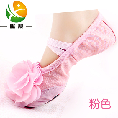 幼儿童猫爪鞋红粉芭蕾舞鞋中国舞蹈鞋软底练功鞋女童体操鞋形体鞋