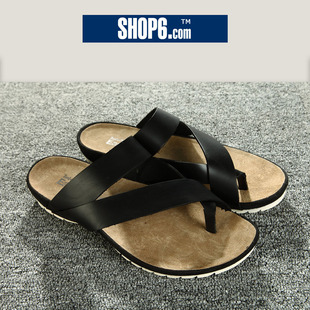 Shop Shop6, 3,466 ★ 6th men's 2012 new style leather casual flip-flops in Europe and slippers