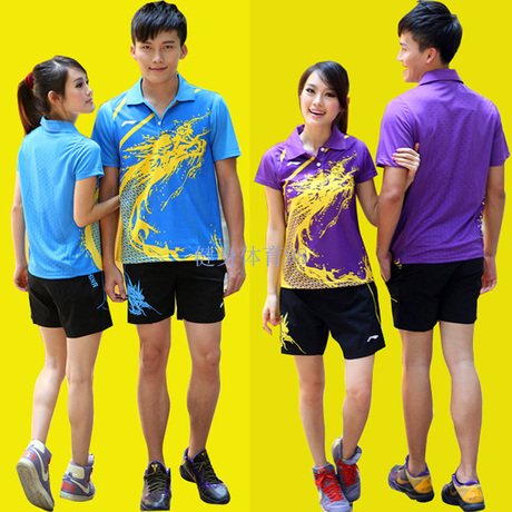 伦敦奥运会李宁羽毛球服\/兵兵球服男女短袖套