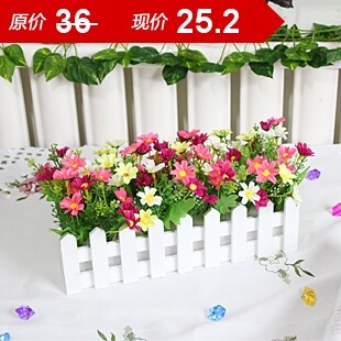 仿真花绢花假花装饰花套装/30CM田园乡村木栅栏花套装/花艺套装