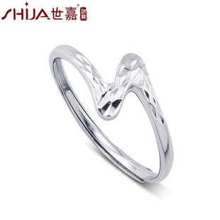  铂金协会认证 世嘉PT950铂金戒指 爱·知音 新款女戒 正品