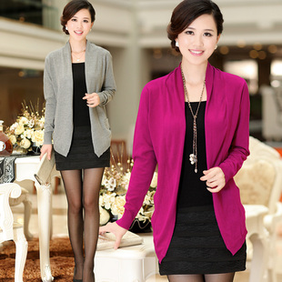  艾爵世家 秋装新款女装韩版休闲针织开衫大码空调衫披肩上衣外套