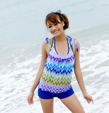 2012耐浪新款 遮肚显瘦女士分体平角裤三件套温泉泳衣2256