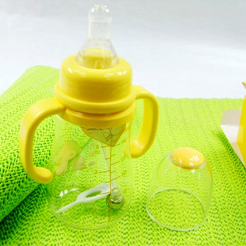 母婴用品*M82日康宝宝标准有柄小葫芦十字孔自动奶瓶150ml