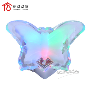 Lights lighting lamp night light Hello Kitty Cat crystal butterflies LED night light radiation-free lighting