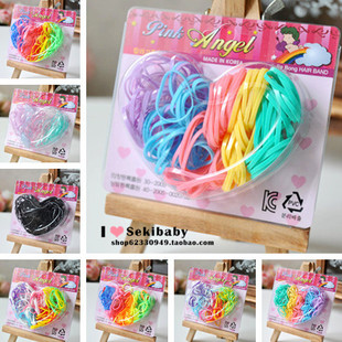  韩国进口彩色皮筋 儿童发绳 发圈 整盒宝宝儿童发饰头饰 12款可选
