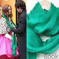 SOOK3119特价 希望的绿色真丝丝巾 桑蚕丝丝巾 超长丝巾围巾披肩