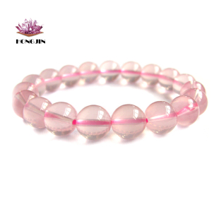  弘锦 进口极品天然星光粉晶手链 旺桃花 粉水晶串珠 男女款 包邮