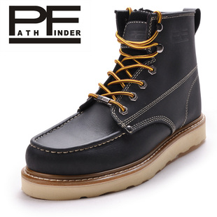  pathfinder PF 潮流马丁靴 固特异牛皮工装靴 增高高帮时尚男鞋