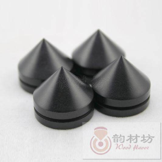 【韵材坊】Q1 小号顶级黑檀木音箱避震脚钉 23X20mm 自粘型