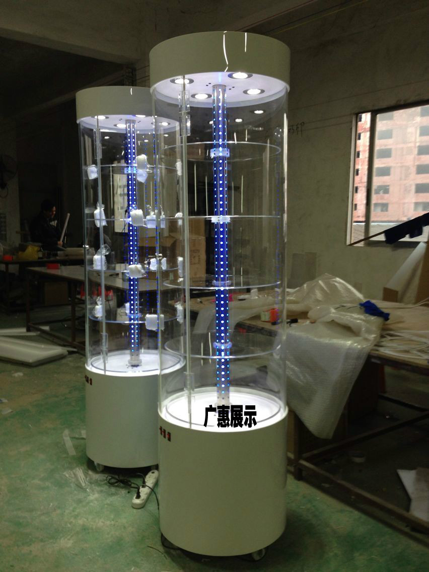 亚克力展示柜玻璃旋转玉器模型饰品化妆品礼品钱包银行圆形展柜在类目 商业/办公家具, 货架/展柜, 精品展柜/陈列柜中 - 来自Buy2taobao.com提供专业的淘宝代购服务