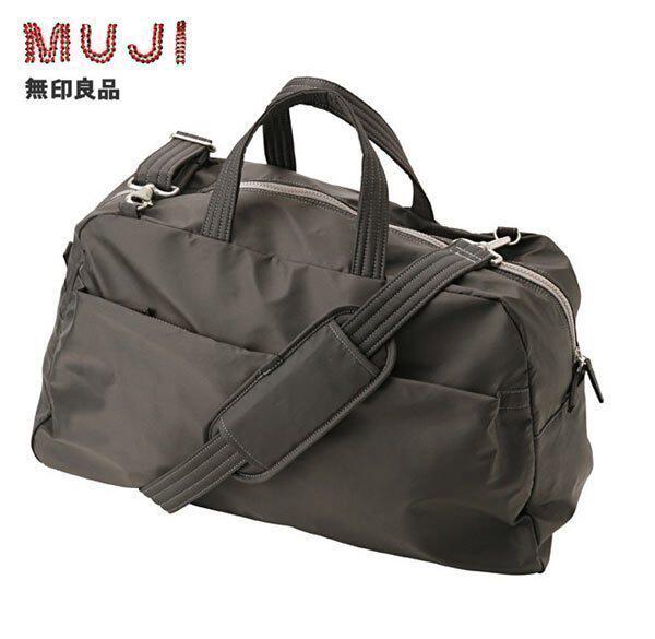 【大陶记3冠】MUJI无印良品 消臭加工聚酯 大容量<span class=H>旅行包</span>波士頓包
