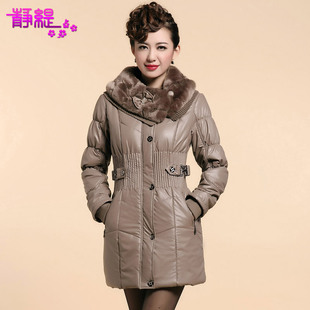  棉衣 女中年修身外套毛领棉服大码加厚韩版中长款静缇冬装