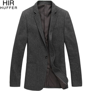  HUFFER  冬装羊毛休闲西服/小西装 男士修身毛呢西装/外套 H2117