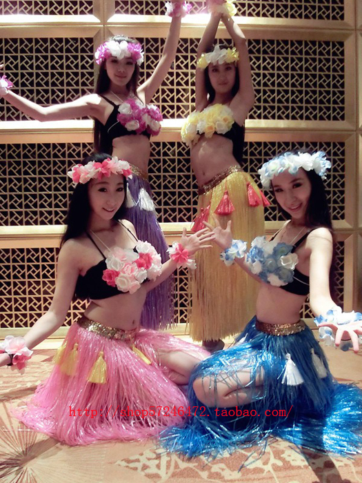 perform party Halloween Masquerade Christmas dance Grass skirts suit thickening Corset+Head ring+Braceletin the Sports/Yoga/Fitness/Fans supplies , Dance/Aerobics/Gymnastics , Hula , Hula Set category - from Buy2taobao.com to provide professional Taobao agent buy service