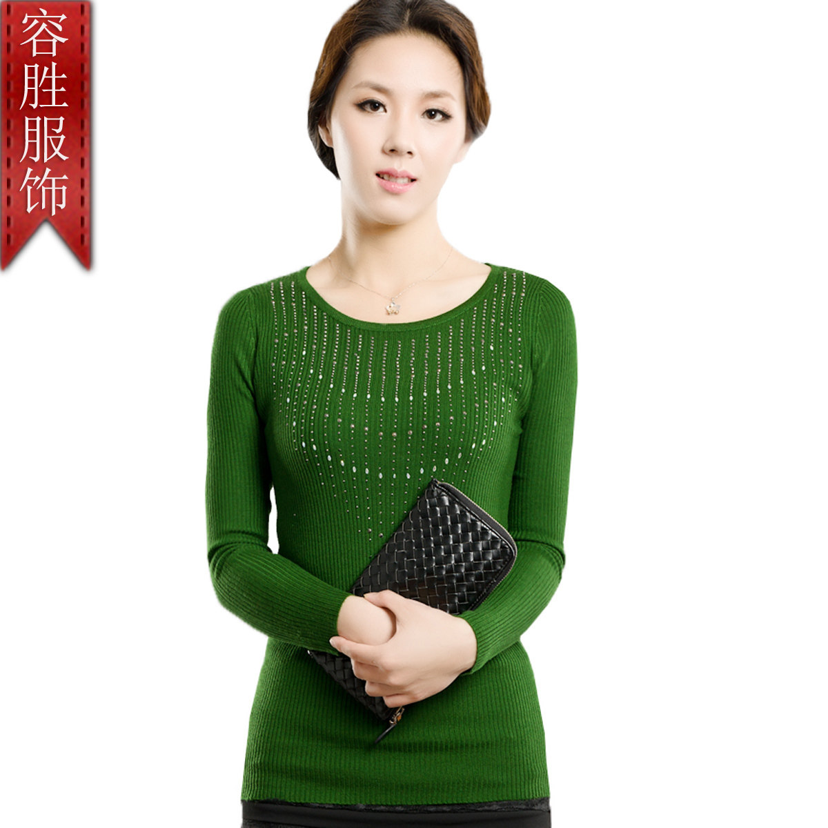 女装 2011冬装新款 鄂尔多斯容胜服饰女羊绒羊毛衫热卖 毛衣细节