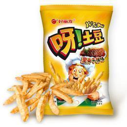  满百包邮 好丽友 呀土豆/呀!土豆 膨化食品 薯条 里脊牛排味 40g