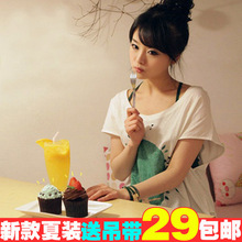 2012女装包邮韩版夏装新款上衣大码<span class=H>打底</span>衫时尚宽松长款短袖T恤女