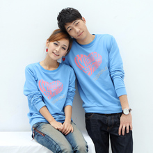 2012春秋款emc2特价心形爆裂纹情侣装情侣衫情侣T恤班服W0330001