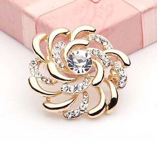  A013缀好饰品 水晶胸针 水钻饰品 韩国胸花 复古别针