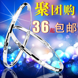 925纯银耳环耳圈 女款 韩版夸张时尚耳饰 镀白金大耳圈银饰品包邮