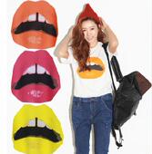 The mushroom Street Recommended colored lips, Korea the import stylenanda leisure pattern short-sleeve T-shirt spot