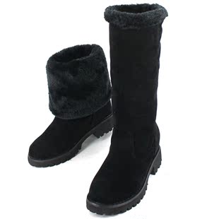  【一淘专享价】冬女鞋厚底松糕雪地靴毛毛靴磨砂皮高筒靴子女