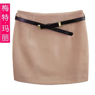  秋冬新款 修身韩版毛呢短裙 半身裙 花苞裙包臀裙 BB2407