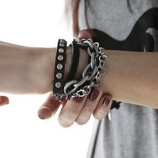  满包邮 男款真皮手链韩版时尚情侣饰品女士欧美复古多层首饰批发