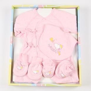  史努比童装专柜正品snoopybaby新生儿宝宝秋冬内衣5件套礼盒