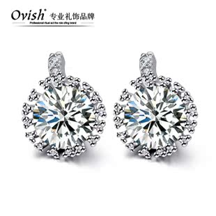  淘金币 欧维希 正品 韩国时尚S925纯银雪花耳钉女款饰品 防过敏耳