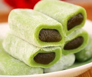  非常糯 进口台湾三叔公雪之恋手造绿茶麻薯传统糕点180克休闲零食