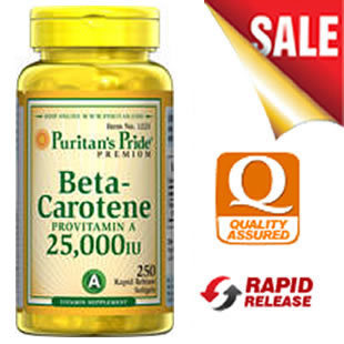  Puritan's Pride高含量Beta胡萝卜素25000IU250粒护眼puritan1223