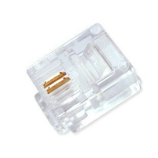 RJ11电话水晶头 二芯 RJ11 电话水晶头 2芯线电话接头