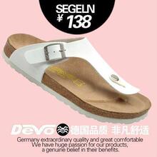 淘品牌|Devo软木功能休闲鞋*萨格林基础款夹脚女凉拖(白色)