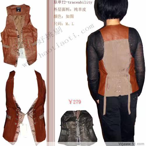 原单T2-traceability羊皮女马甲包邮 <em>M码女人</em>味