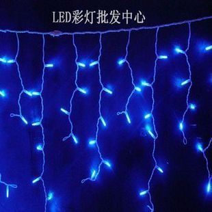  LED冰条灯圣诞灯婚庆节日灯星星灯串装饰灯酒吧窗帘灯4米宽带尾插