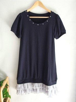 【悦己店】95新闲置 专柜正品<span class=H>伊都锦</span>iimk 全棉学生连衣裙雪纺裙摆