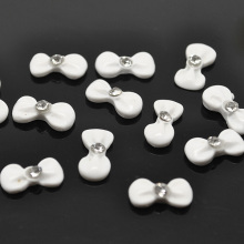 BK美甲 饰品/3D立体水晶花/蝴蝶结软陶瓷花/DIY美甲花0.3元/颗 白